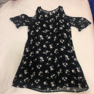 black and white floral dress